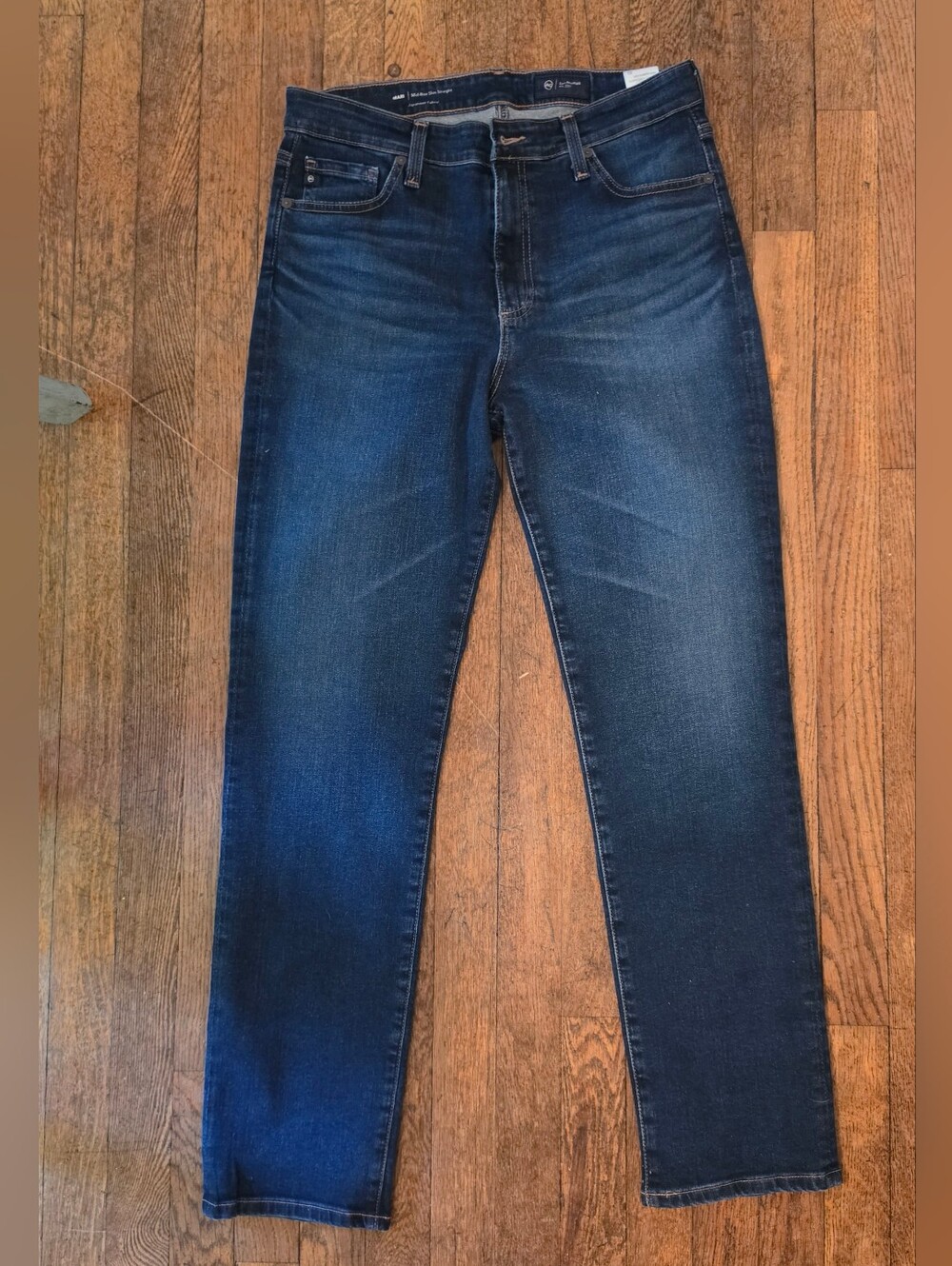 AG Adriano Goldschmied Mari Mid Rise Slim Straight Jeans Women's 30 Dark Wash